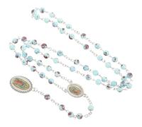 Garneck Collar de Rosario para Hombre y Mujer, Cuentas de Aleación Verde, Collar de Oración Nuestra Señora de Guadalupe, Joyería Religiosa Católica, Accesorio para Uso Diario y Obsequio