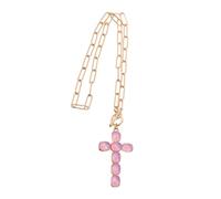 Garneck Collarbone Chain Cross Pendant Necklace With Rhinestone Jesus Cross Hip Hop Jewelry For Men And Women Unisex Minimalist Catholic Christian Gift