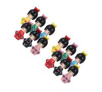 Garneck Conjunto De 6 Muñecas Japonesas De Geisha En Miniatura - Estatuas De Kimono Tradicional - Decoración Oriental para Hogar y Magdalenas Adornos De Kokeshi Artesanales