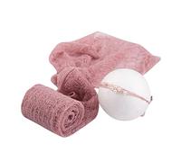 Garneck Conjunto De Abrigo De Mohair Para Accesorio Creativo Para Fotografía Manta De Envoltura Con Tocado Morado Para Sesión De Fotos Infantil