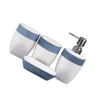 Garneck Conjunto de para Baño con Dispensador de Jabón Bandeja Antideslizante y Vasos Organizadores Textura Efecto de Nieve Diseño Elegante para Lavabo y Cocina
