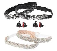 Garneck Correas Elásticas para Zapatos de Tacón Alto Gemas Desmontables 4 Piezas 2 Negras y 2 Plateadas Accesorio Antideslizante para Tacones y Cordones de Repuesto para Mujer