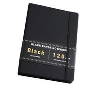 Garneck Cuaderno sin Líneas de Papel Negro A5 200 Páginas para Proyectos Creativos y Escritura Artística, Tapa Dura y Papel Grueso Adecuado para Bolígrafos de Gel