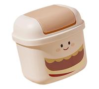 Garneck Cubos Basura Inteligentes Mini con Tapa Diseño Hamburguesa Papelera de Escritorio Creativa para Cocina Dormitorio y Oficina Adorable y Compacto