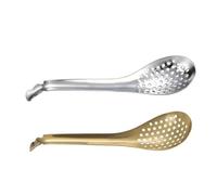 Garneck Cuchara Coladora de Acero Inoxidable 304 Cuchara Ranurada para Cocina y Servir Alimentos Pack 2 Piezas Plateado y Dorado Utensilio Práctico para Freír y Colar Fideos Sopas y