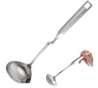 Garneck Cuchara y Separar Grasa de Acero Inoxidable para Filtro de Aceite Mango Anti-calor y Diseño de Aislamiento de Aceite para Servir Sopa en Cocina