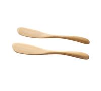 Garneck Cuchillo para Mantequilla y Esparcidor de Mermelada 2 Piezas Madera Natural Untador para Queso y Crema Utensilios de Cocina Hogar y Catering