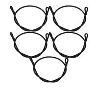 Garneck Cuerdas Elásticas Negras de Látex 6mm X 70cm para Trampolín, Cordones de Fijación Resistentes para Lonas y Tiendas de Campaña, Paquete de 5 Piezas para Uso Exterior