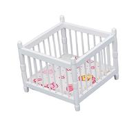 Garneck Cuna De Muñecas De Madera Blanca para Casa De Muñecas Muebles De Juguete para Accesorio para Infantiles