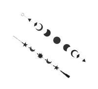 Garneck Decoración Colgante para Pared de Madera Diseño de Luna y Estrella, 2 Piezas, Resistente y Delicada para Interiores y Paredes Artísticas