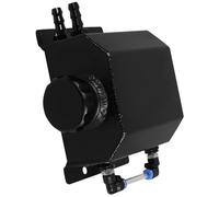 Garneck Depósito de Recogida de Aceite 1L Cuadrado de Aluminio Negro Ventilado Coche Lata de Captura de Aceite Resistente y Ligero para Recuperación del Automóvil