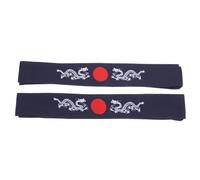 Garneck Diadema Bushido Japonesa de Algodón Azul Diseño Dragón Talla Única 2 Unidades para Deporte Yoga Correr y Cocina Banda Transpirable y Antideslizante para Hombre y Mujer