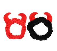 Garneck Diadema Cuidado Piel 2 Piezas Tamaño Estándar Diadema Cosmética De Peluche Diseño De Cuerno Para Mujer Uso Spa Maquillaje y Lavado Facial