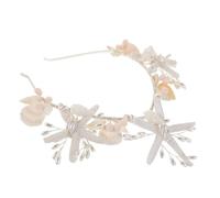Garneck Diadema de Estrella de Mar Plateada Perlas, Accesorios Cabello de Sirena, Diseño Elegante de Metal y Plástico, Ajuste Cómodo y Seguro para Fiestas Temáticas Junto al Mar