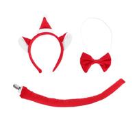 Garneck Diadema Navideña De Gato Con Orejas De Peluche, Rabo y Pajarita Conjunto De Felpa Para Disfraces De Fiesta y Cosplay De Mujer