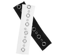 Garneck Diademas Elásticas Estilo Punk Vintage Diseño Calado y Ojales Diadema Ancha para Mujer y Niña Accesorio Transpirable Tela 2 Piezas Negro y para Festivales y Uso Diario