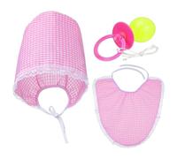 Garneck Disfraz de bebé divertido de 3 piezas para adultos en color rosa, incluye chupete gigante, babero y sombrero, disfraz ideal para hombres y mujeres, perfecto para fiestas y fiestas, Rosa