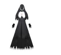 Garneck Disfraz de Monja Zombi para Adultos, Mujer, Algodón Negro | Fiesta de Halloween y Carnaval, Efecto Decorativo Especial, Uniforme de Miedo para Uso Adulto Femenino