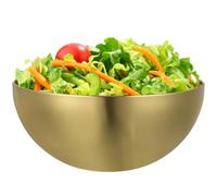 Garneck Ensaladera de acero inoxidable en color dorado, cuenco grande de 26 cm, elegante cuenco dorado para mezclar, cocinar y servir, apto para lavavajillas y uso versátil