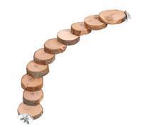 Garneck Escalera para Pájaros de Madera de Manzana 10 Peldaños, 40 Cm de Largo, Juguete Resistente para Jaulas de Periquitos y Loros, Accesorio Interactivo para Morder y Escalar en Jaulas