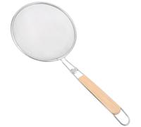Garneck Espumadera De Cocina Inoxidable 18 Cm Con Mango De Madera Resistente Al Calor Para Uso Doméstico y Profesional En Frituras y Sopas, Herramienta Práctica y Segura