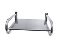 Garneck Estante De Pared De Acero Inoxidable para Microondas y Especias Soporte Multifuncional con Ganchos Organizador Resistente para Almacenar Botellas y Utensilios Cocina Eléctrica