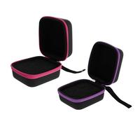 Garneck Estuche de Viaje para Aceites Esenciales 5ml 7-8 Compartimentos, Caja Eva Antichoque Cremallera Morada y Rosa, Organizador Portátil para Botellas, Almacenamiento Color
