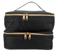 Garneck Estuche Organizador Portátil para Esmaltes de Uñas Doble Capa Resistente Prueba de Agua Capacidad para 30 Frascos Bolsa Negra de Nailon y Esponja para Viaje y Almacenamiento