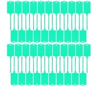 Garneck Etiquetas de Plástico Verdes Resistentes al Agua, 100 Unidades, Reutilizables Mecanismo Autobloqueo, para Escribir y Marcar Envío, Equipaje, Cables y Logística Industrial