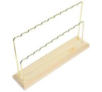 Garneck Expositor de Pendientes de Mesa Organizador de Pendientes Base de Madera Maciza Aleación Grande Doble Capa Mostrador y Escaparate