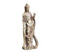 Garneck Figura de Buda Medicina Tara Blanca 2 Piezas Latón Buda Bodhisattva Estatua de Meditación Figura de Estatua de Quan-Yin - Kuan- -meditación Bodhisattva a