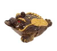 Garneck Figura de Sapo de Dinero Feng Shui de Resina Que Cambia de Color, Adorno Decorativo para Té Kung Fu, Mascota de Té Dorada para Buena Suerte y Prosperidad en Hogar y Oficina,