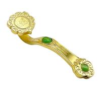 Garneck Figura Decorativa Ruyi de Plástico Pequeño 95 CM Cristal Verde para Escritorio y Hogar Adorno Feng Shui Suerte Protección contra Energías Negativas Decoración Artesanal para