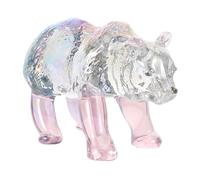 Garneck Figurita de Oso de Cristal Adorno Animal Transparente para Decoración de Hogar y Oficina Escultura Detallada para Bodas