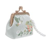 Garneck Floral Clutch Brocade Wallet Mini Embroidered Coin Purse with Lock Chinese Traditional Flower Print Makeup Bag For Women Fabric Change Pouch For Travel and Daily Use