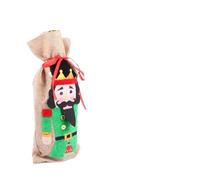 Garneck Funda para Botella de Vino Navidad Diseño de Soldado de Juguete Color Verde de Lino Reutilizable Decoración Festiva para Fiestas y Celebraciones Navideñas