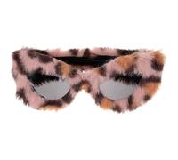 Garneck Gafas de sol para adultos con diseño de ojo de gato, accesorio divertido para festivales y actividades diarias, montura de felpa y lentes de PC