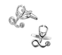 Garneck Gemelos Creativos Para Manga Diseño De Estetoscopio De Plata Para Hombre En Bodas y Celebraciones