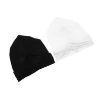 Garneck Gorro Debajo del Hiyab Elástico Frente Cruzado, 2 Piezas Color Claro y Negro, Transpirable Poliéster Ligero para Mujer Musulmana, Uso Diario y Actividades Deportivas