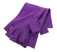 Garneck Guantes de Manicura Anti-Uv de Media Longitud Morados Resistentes Rayos Solares Dedos Descubiertos para Decoración y Cuidado de Uñas Protección Solar para Uso Belleza y Gel