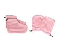 Garneck Guantes y Cubrepiés Térmicos para Terapia de Parafina 2 Pares Color Rosa Tejido Suave para Mantener la Cera Caliente Accesorios Manos y Pies Spa y Hogar