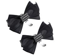 Garneck Hebillas para Zapatos de Novia Desmontables Adornos Decorativos Negros Pedrería Artificial Par de Hebillas para Boda Fiesta y Eventos Obsequios