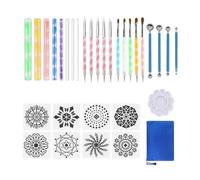Garneck Herramientas para Punteado de Mandalas Kit de Herramientas para Mandalas 32 Piezas Acrílico y Plástico para Piedras y Superficies Lisas Fácil de Limpiar