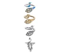 Garneck Herramientas para Tejer Hechas a Mano Anillos Guía de Hilo de Metal, 4 Piezas Creativas y Resistentes para Labores de Costura y Tejido