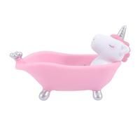 Garneck Jabonera de Vinilo Rosa Forma de Unicornio, Bandeja Decorativa y Soporte para Esponja en Baño y Bañera, Diseño Original y Funcional