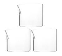 Garneck Juego de 3 Jarras de Crema de Vidrio Transparente 60 Ml sin Asa para Café Latte Art y Suministros de Cafetería Mini Jarra para Leche y Jarabe Uso Hogar y Restaurantes