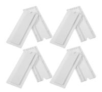 Garneck Juego de 4 Colgadores Adhesivos para Enchufes sin Perforación Organizador de Paneles de Conexión de Plástico PP Blanco Fijación para Paredes Lisas como Cerámica y Mármol