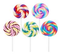 Garneck Juego de 5 piruletas gigantes XXL, coloridas, redondas, para manualidades, álbumes de recortes y decoración del hogar, plásticos perfectos para proyectos creativos en colores aleatorios