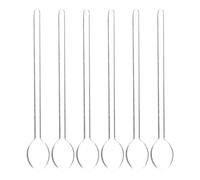 Garneck Juego de 6 cucharillas de cristal transparente de vidrio resistente al calor para café, té y postres, ideales para bares y fiestas en casa, elegantes y funcionales