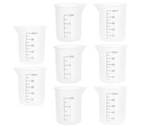 Garneck Juego de 8 Tazas Grandes de Silicona con Escala Graduada Clara y Resistencia al Desgarro, Capacidad 100 Ml, Ideales para Resina y Manualidades DIY